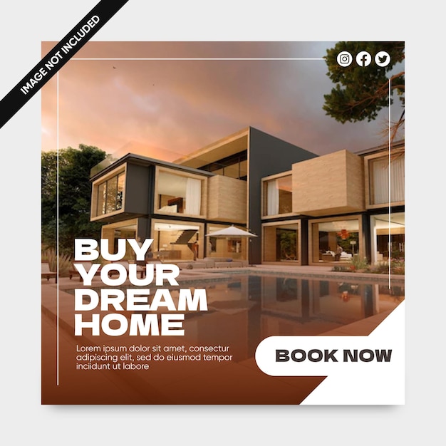 Real estate house property social media post template