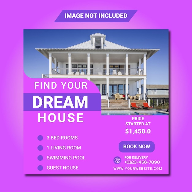 Real estate house property social media post template