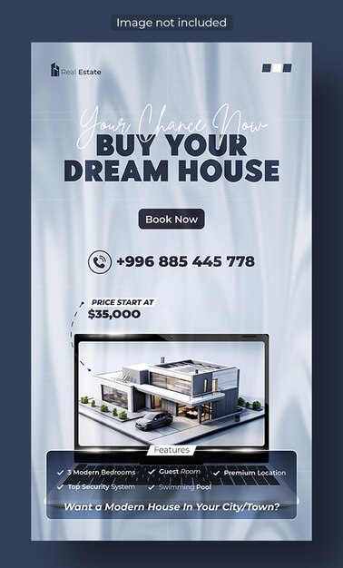 Vector real estate house sale ads promotional story design