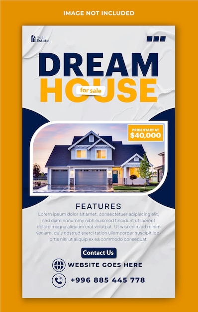 Real estate house sale ads story template design