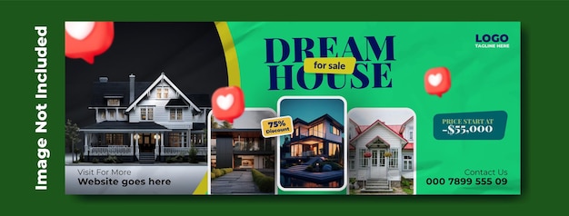 Real estate house sale cover template design