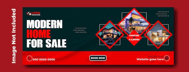 Real estate house sale cover template design