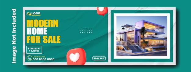 Real estate house sale cover template design