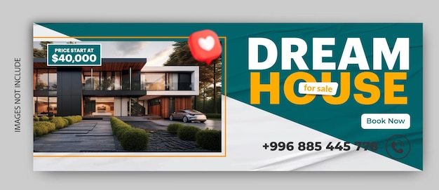 Real estate house sale cover template design