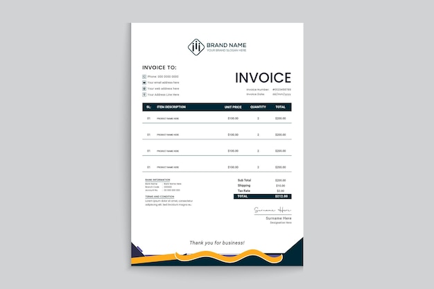 Vector real estate house sale invoice template design