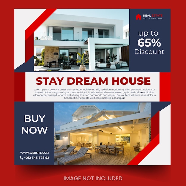 Real Estate House for sale social media banner template design