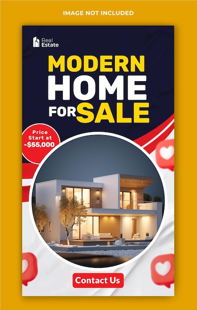 Real estate house sale story template design