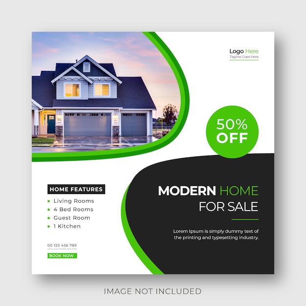 Real estate house social media  banner template