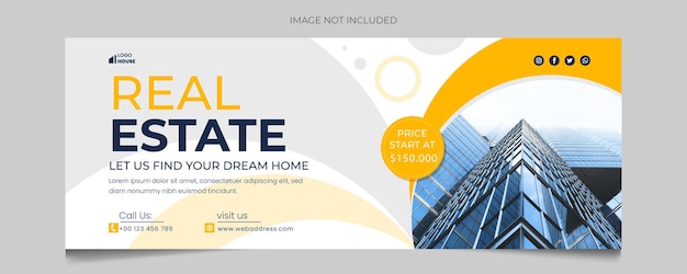 Real estate house social media facebook and Instagram cover template