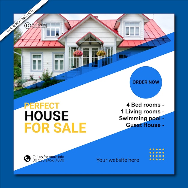 Real estate house social media instagram post or web banner template