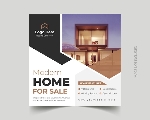 Real estate house social media instagram post or web banner template