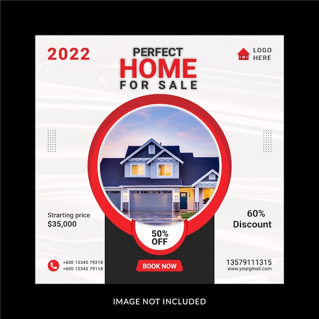 Real Estate House Social Media Instagram Post Or Web Banner Template