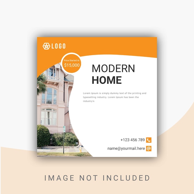 Real estate house social media instagram post or web banner