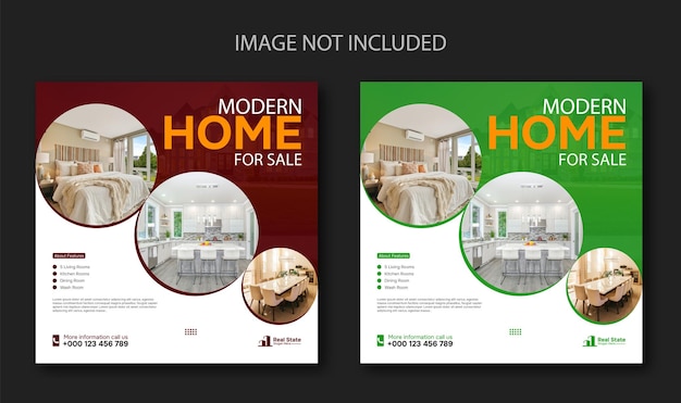 Real estate House social media post or square banner template.