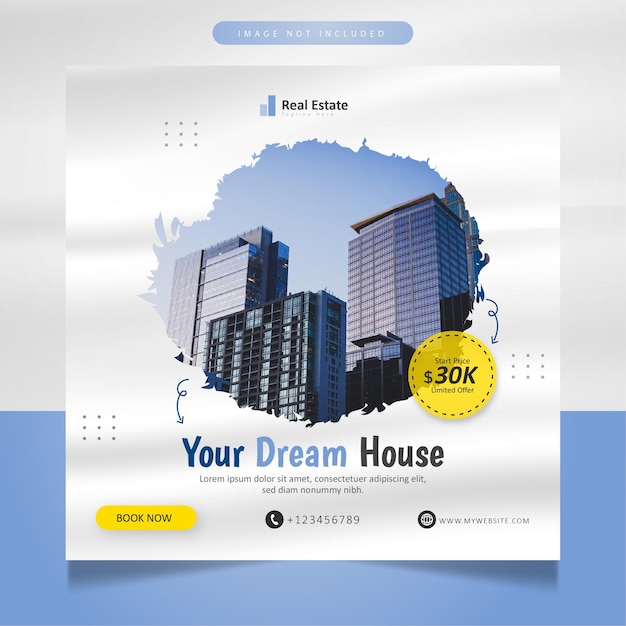 Vector real estate house social media post template