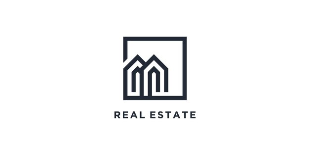 Real estate icon logo design template for business company Premium Vector