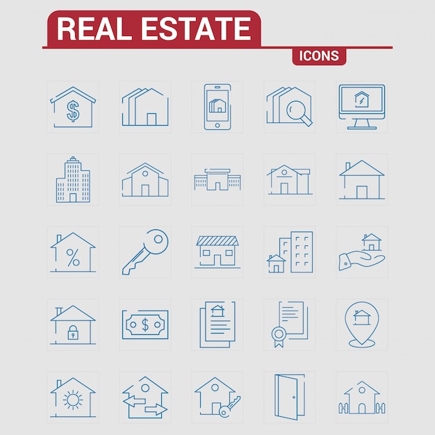 Real Estate icons set