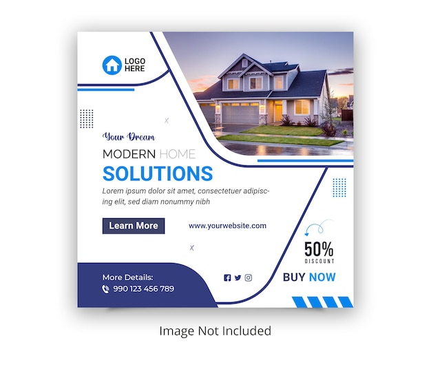 Real estate Instagram post web banner template design