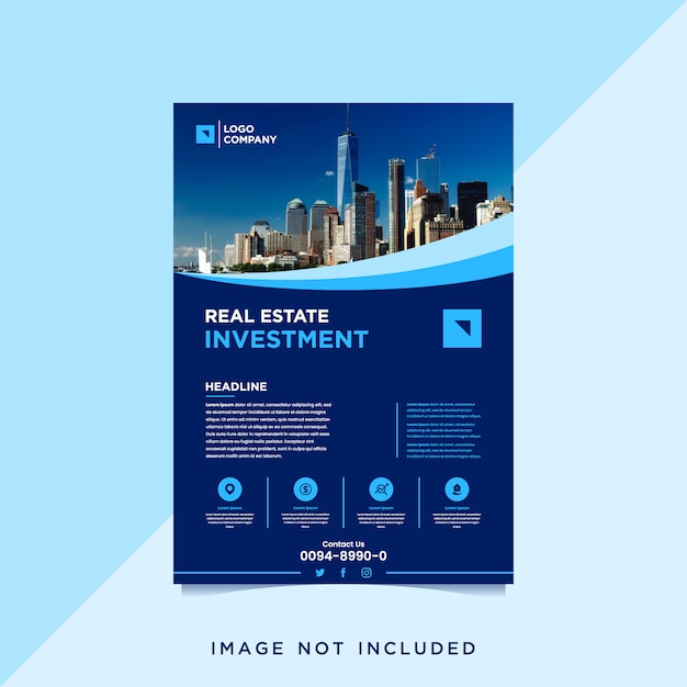 real estate investment flyer template with photo