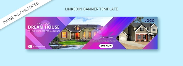 Real estate LinkedIn banner design template