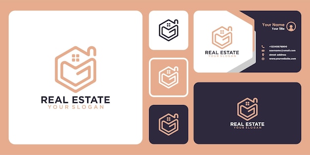 real estate logo design and business card