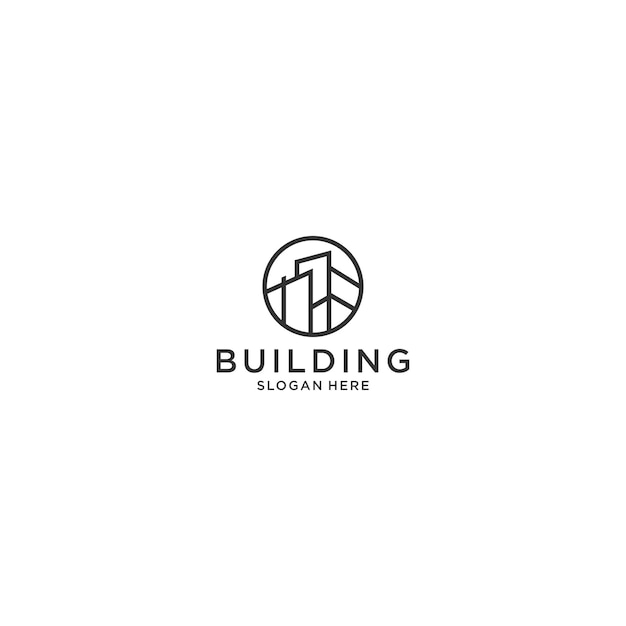 Real estate logo design. House and building vector