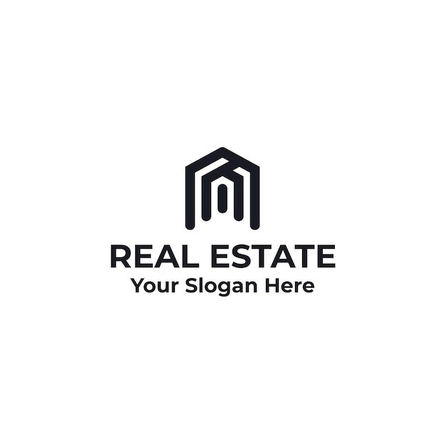 Real estate logo design premium vector