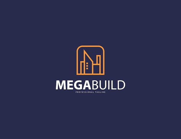 Real estate logo design template on dark blue background