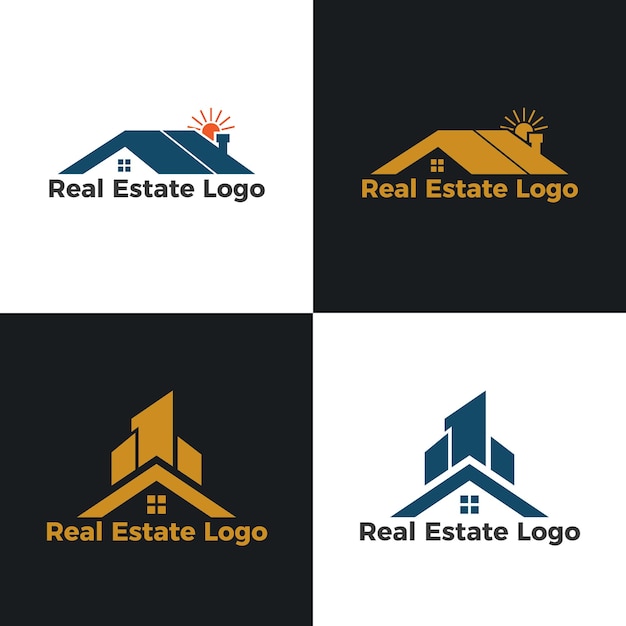 Real estate logo design template vector and with modern concept