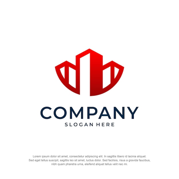 real estate logo half circle concept premium vector