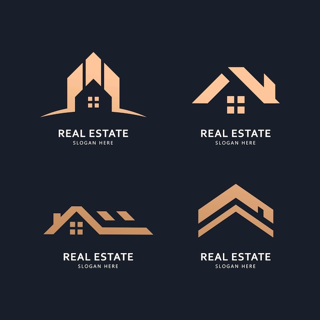 Real estate logo and icon design concept