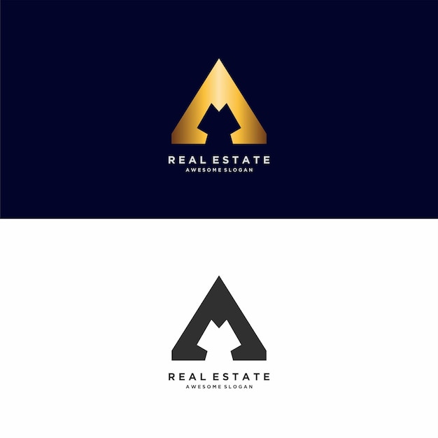 Real estate logo luxury gradient design illustrations