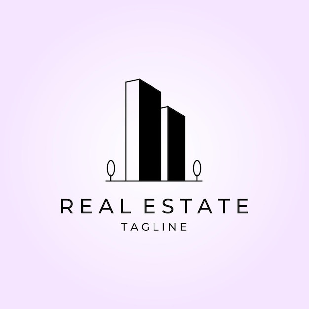 real estate logo minimalist for company and business icon label illustration design