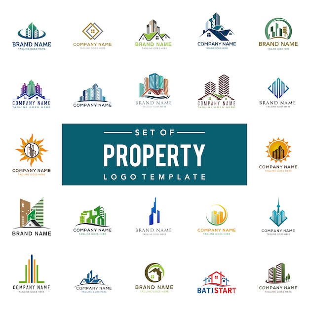 Real Estate Logo Set,  Creative House Logo Collection,  Abstract Buildings Logo Set