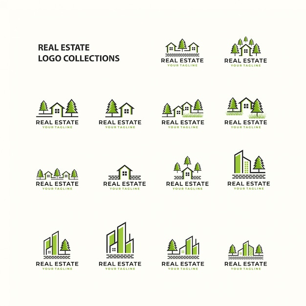 Real estate logo set icon template