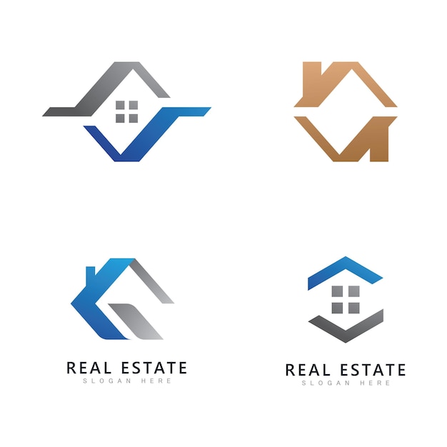 Real estate logo template vectorAbstract house icon