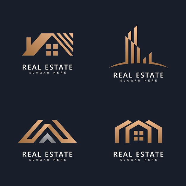 Real estate logo template vectorAbstract house icon