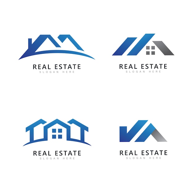 Real estate logo template vectorAbstract house icon