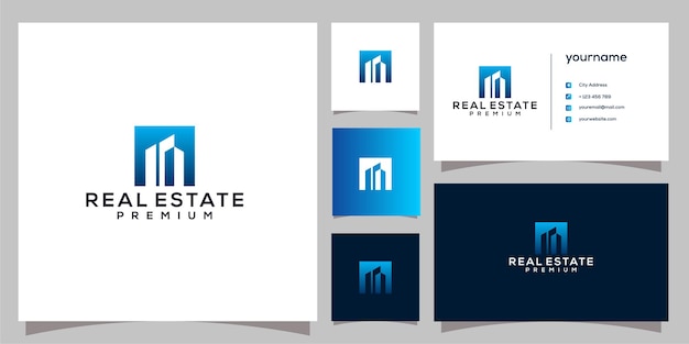 Real Estate logo vector icon illustration design Premium Vector