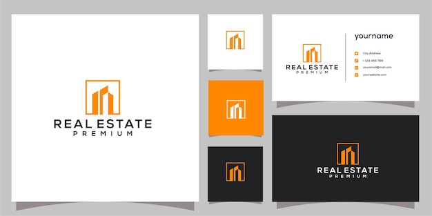 Real Estate logo vector icon illustration design Premium Vector