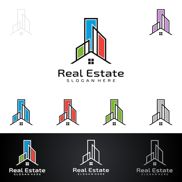 Real estate Logo with Abstract Property and Home shape