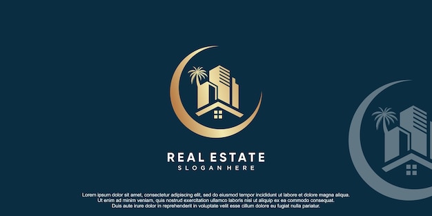 Real estate logo with creative design icon vector illustration