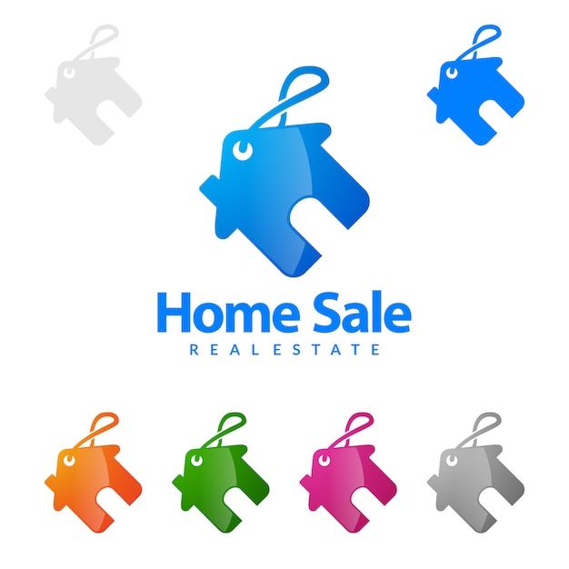 Real estate Logo with Home and Shop Concept