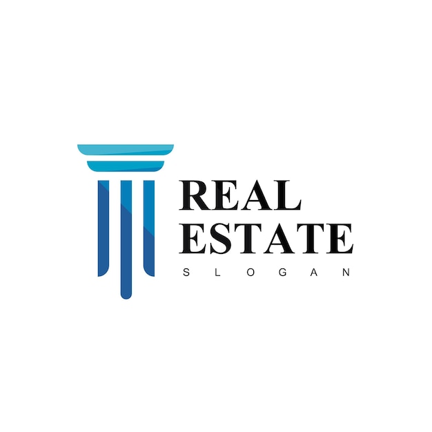 Real Estate Logo With Pillar Symbol