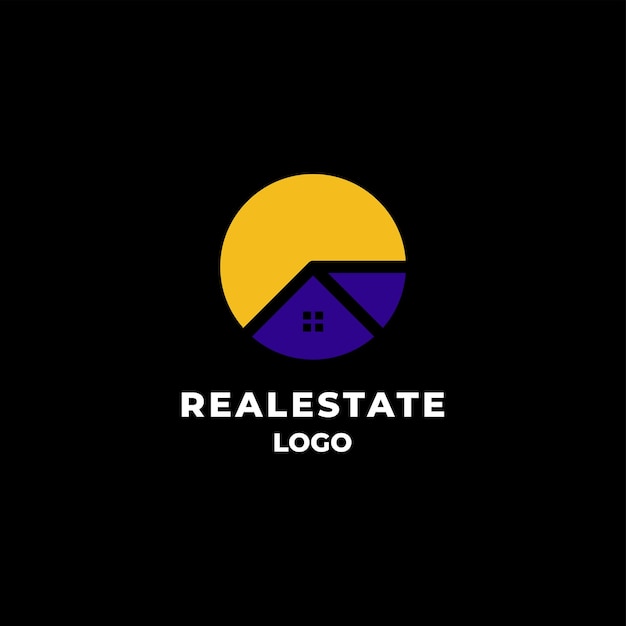 real estate logos house and sun illustration