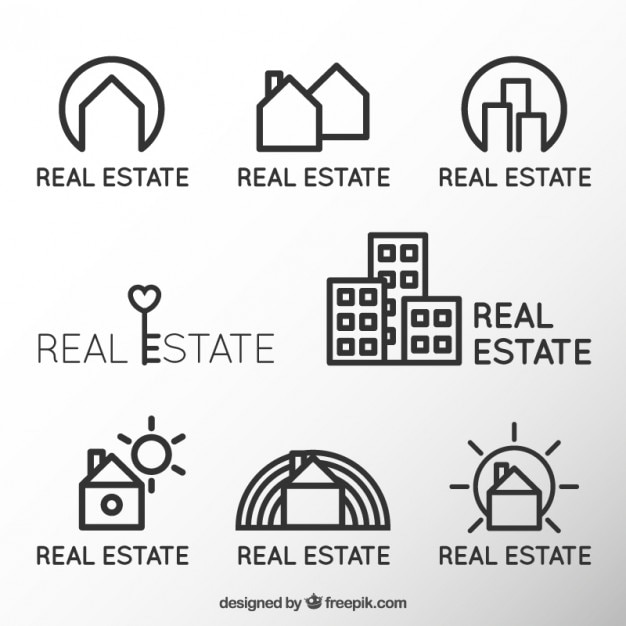 Real estate logotypes in minimalist style