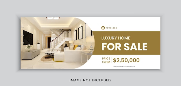 Vector real estate luxury home for sale social media cover web banner template