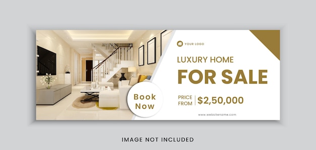 Vector real estate luxury home for sale social media cover web banner template