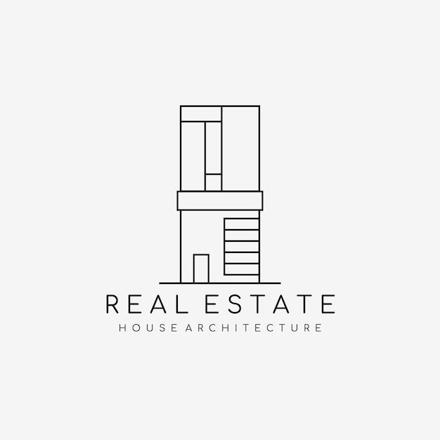 Real estate minimalist logo template house Logo design Vector illustration