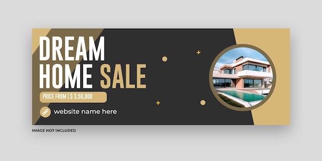 Vector real estate modern home sale social media cover web banner